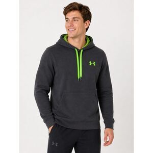 Under Armour Men S Gray Neon Green Hoodie Pullover Sweatshirt Fleece Lined Logo